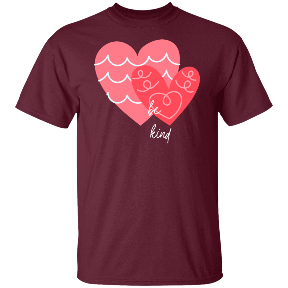 Be Kind Two Cute Hearts T-Shirt - Valentines Day