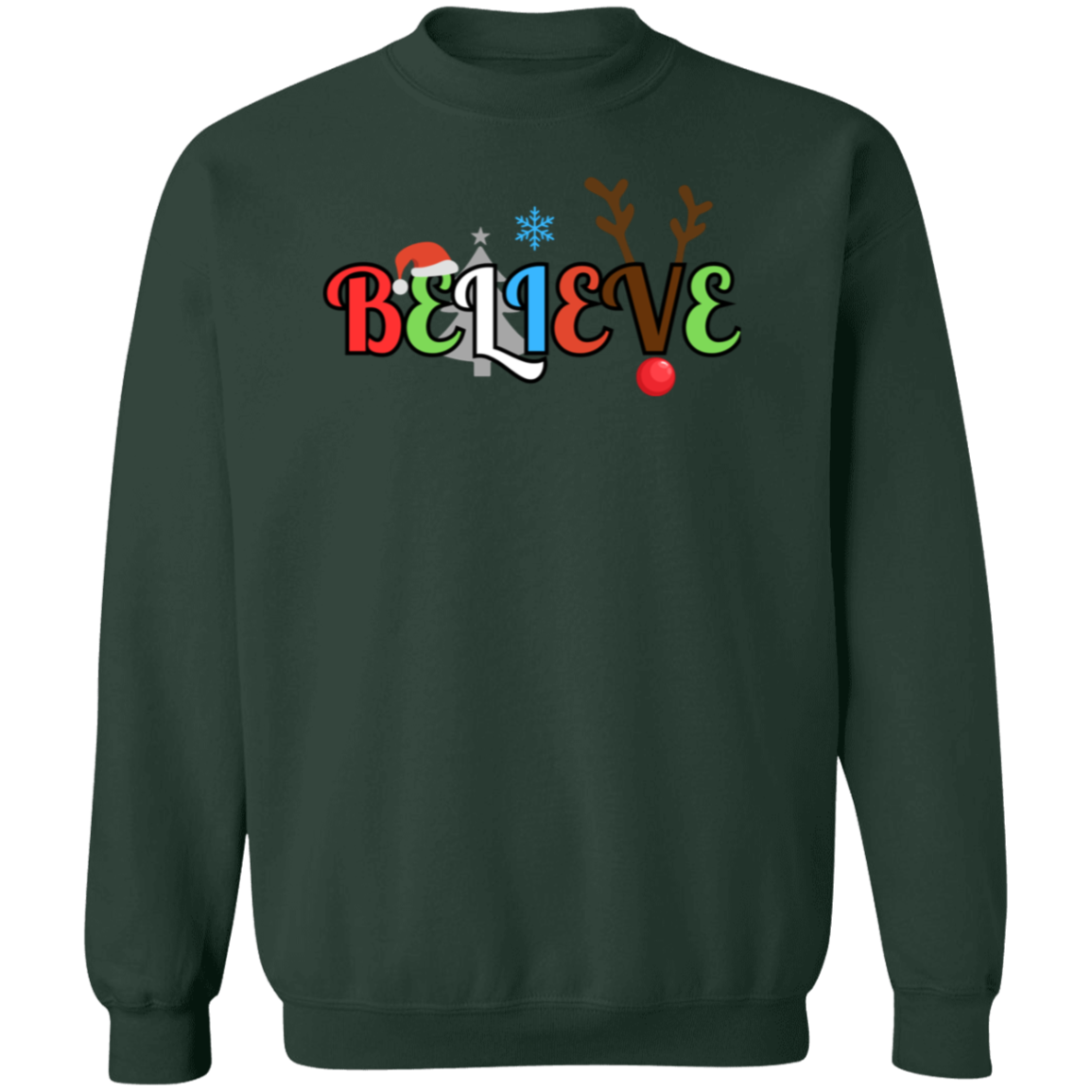 BELIEVE CHRISTMAS CREW SWEATSHIRT/SOFT UNISEX