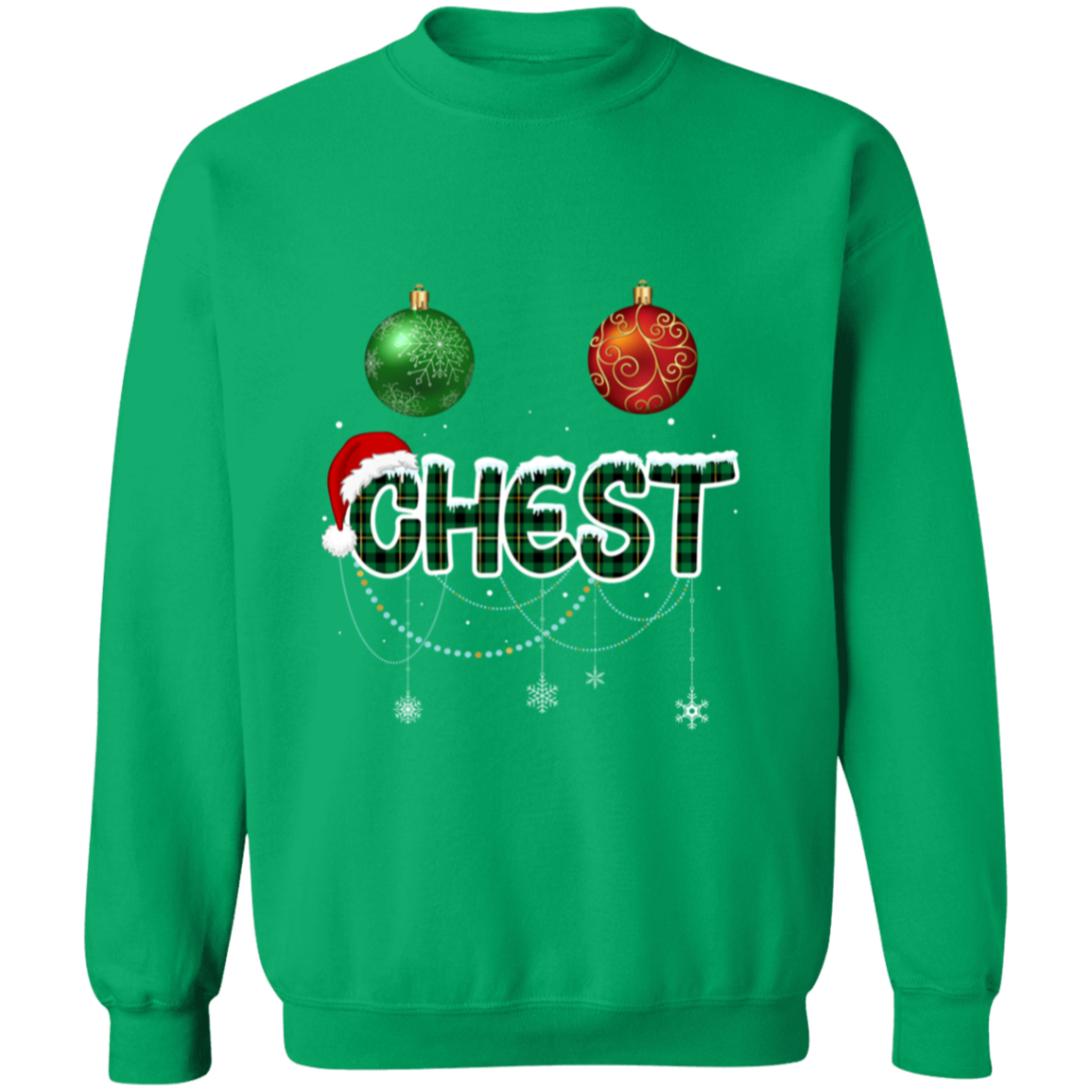 CHRISTMAS COUPLES "CHEST NUTS" FUNNY / UNISEX SOFT PULLOVER CREWNECK SWEATSHIRT