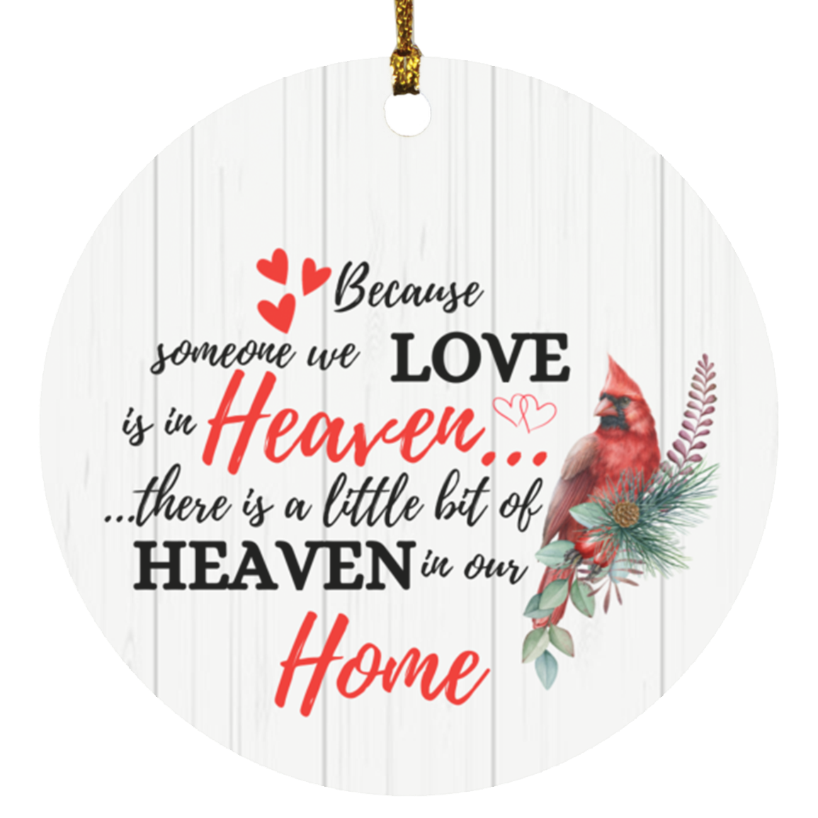 Christmas Ornament - Loved one in Heaven Red Cardinal