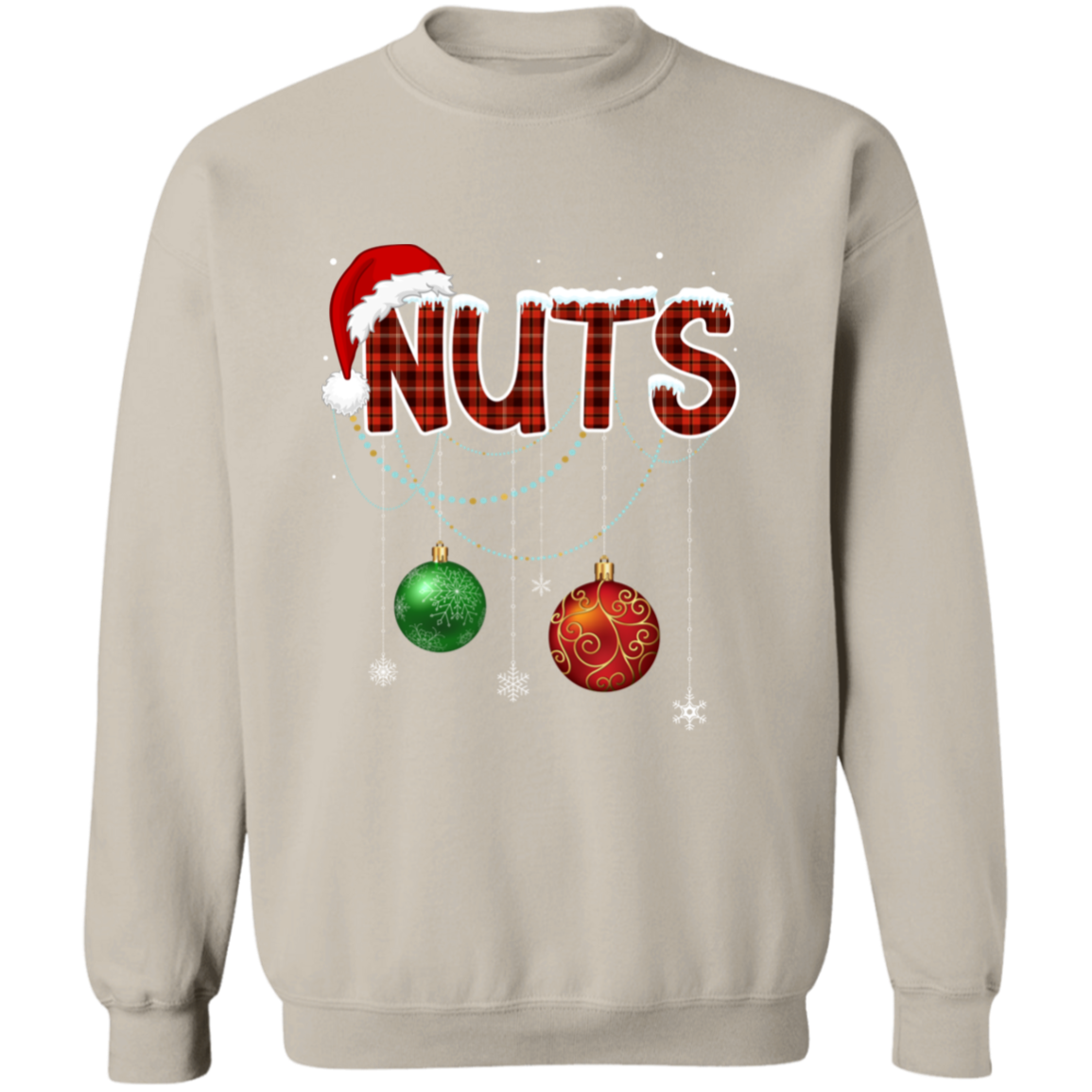 CHRISTMAS COUPLES "CHEST NUTS" FUNNY / UNISEX SOFT PULLOVER CREWNECK SWEATSHIRT