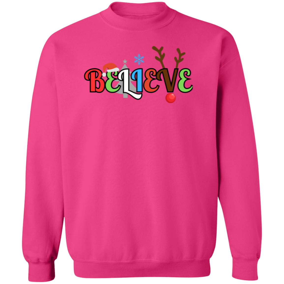 BELIEVE CHRISTMAS CREW SWEATSHIRT/SOFT UNISEX