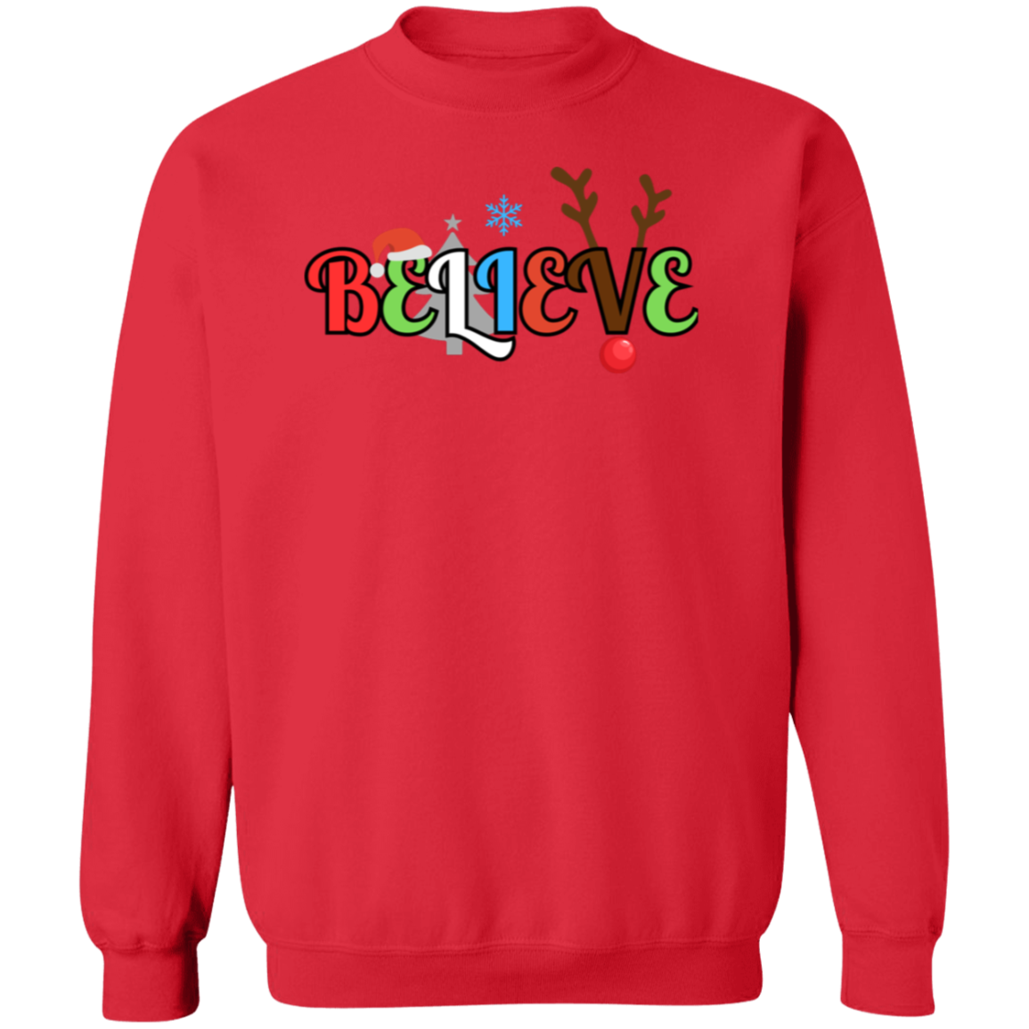 BELIEVE CHRISTMAS CREW SWEATSHIRT/SOFT UNISEX