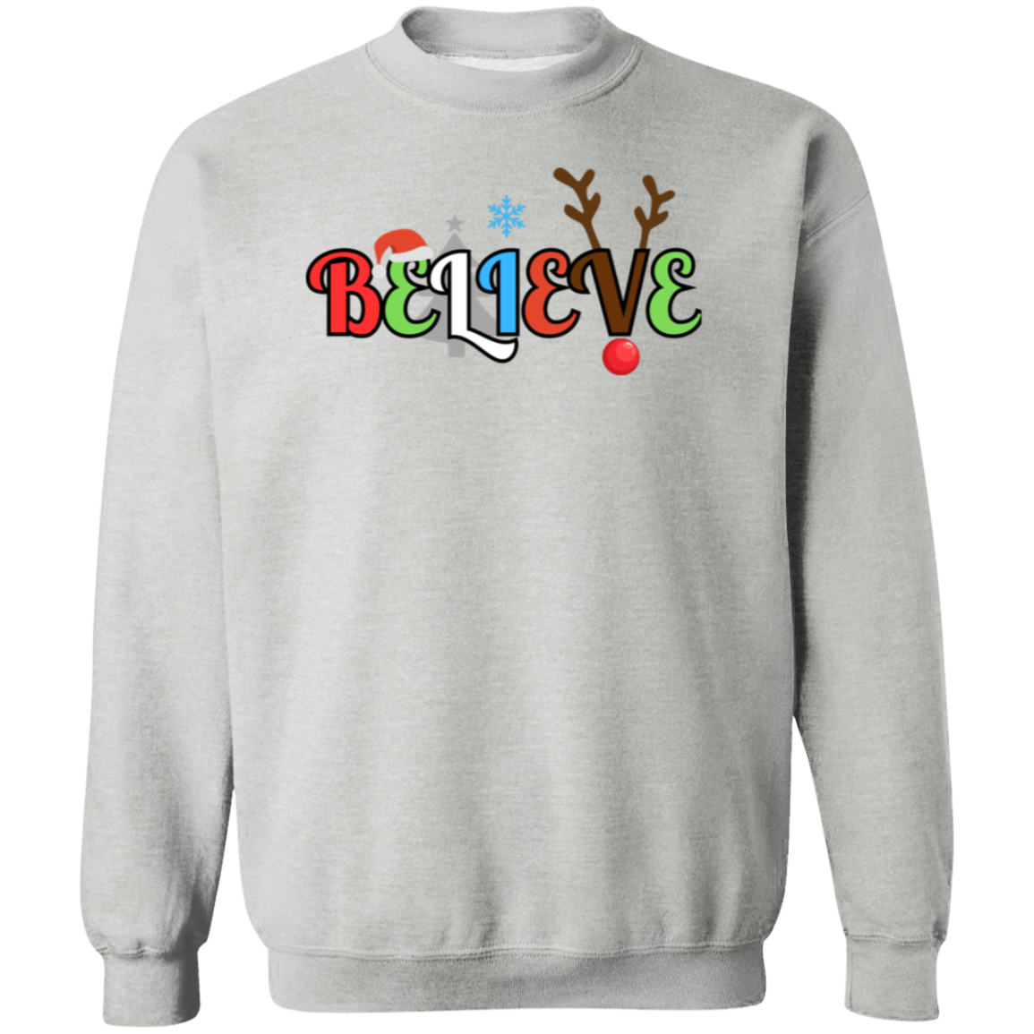 BELIEVE CHRISTMAS CREW SWEATSHIRT/SOFT UNISEX