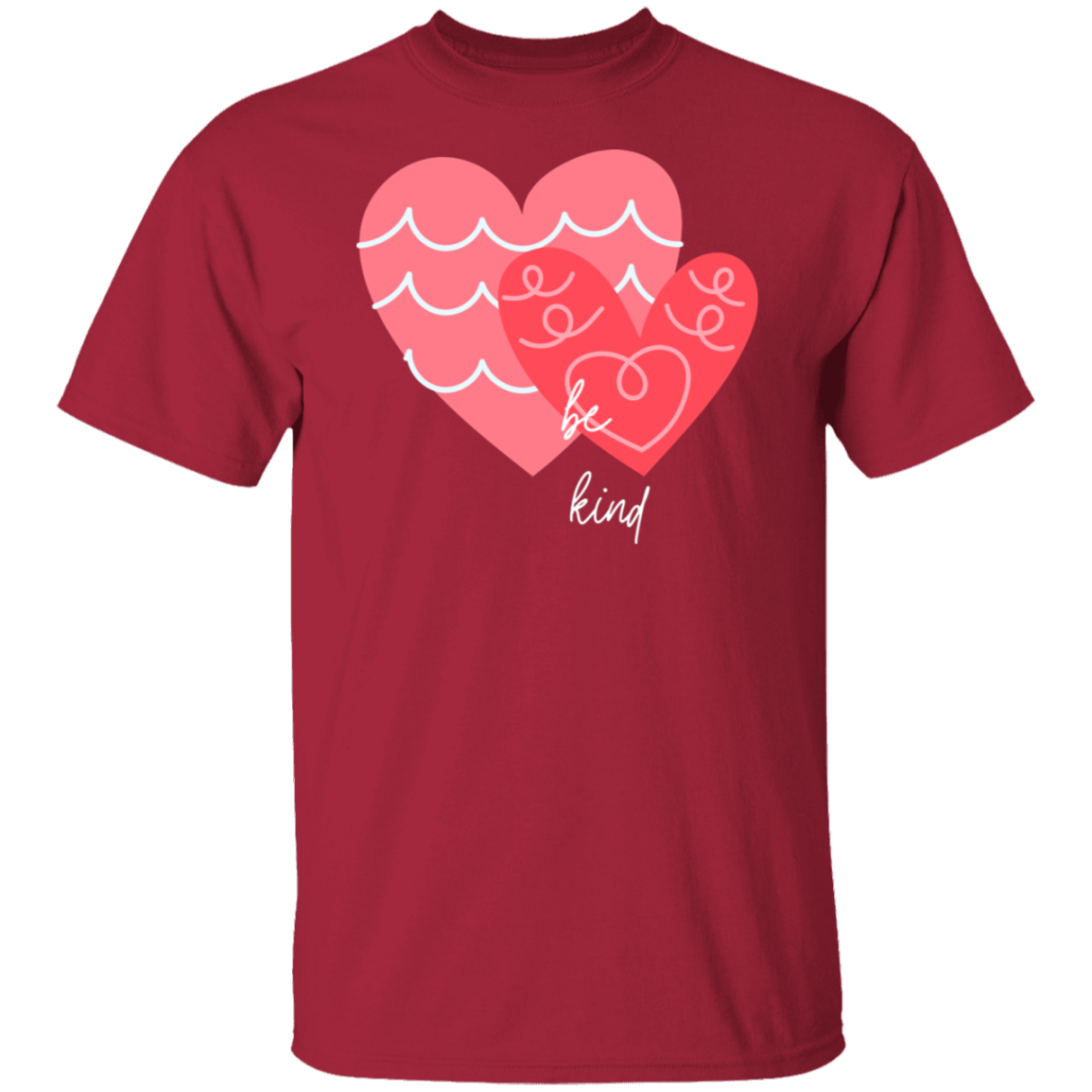 Be Kind Two Cute Hearts T-Shirt - Valentines Day