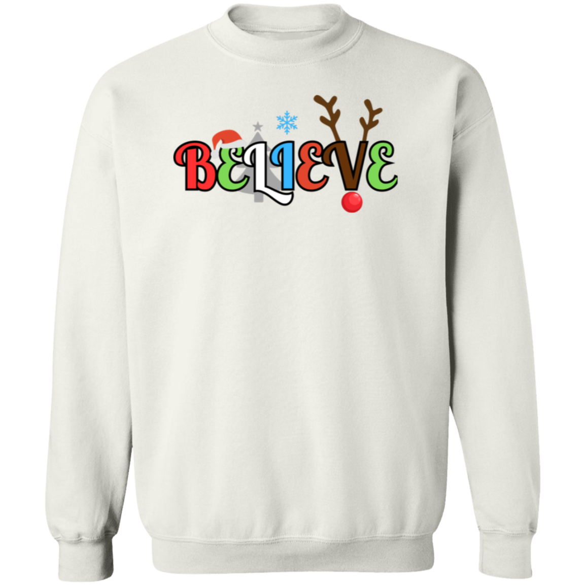 BELIEVE CHRISTMAS CREW SWEATSHIRT/SOFT UNISEX