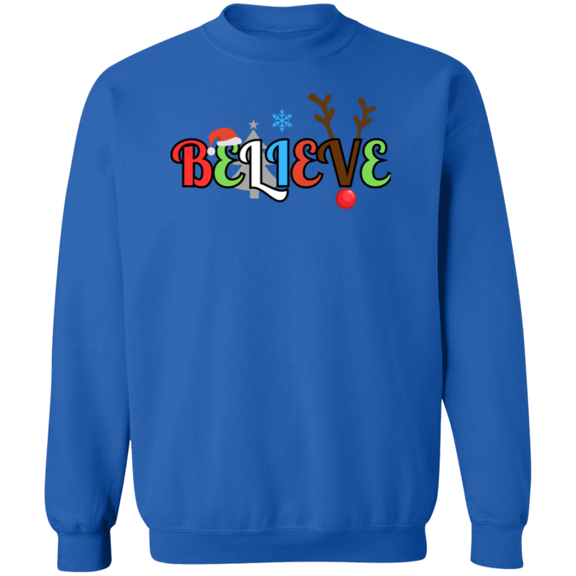 BELIEVE CHRISTMAS CREW SWEATSHIRT/SOFT UNISEX