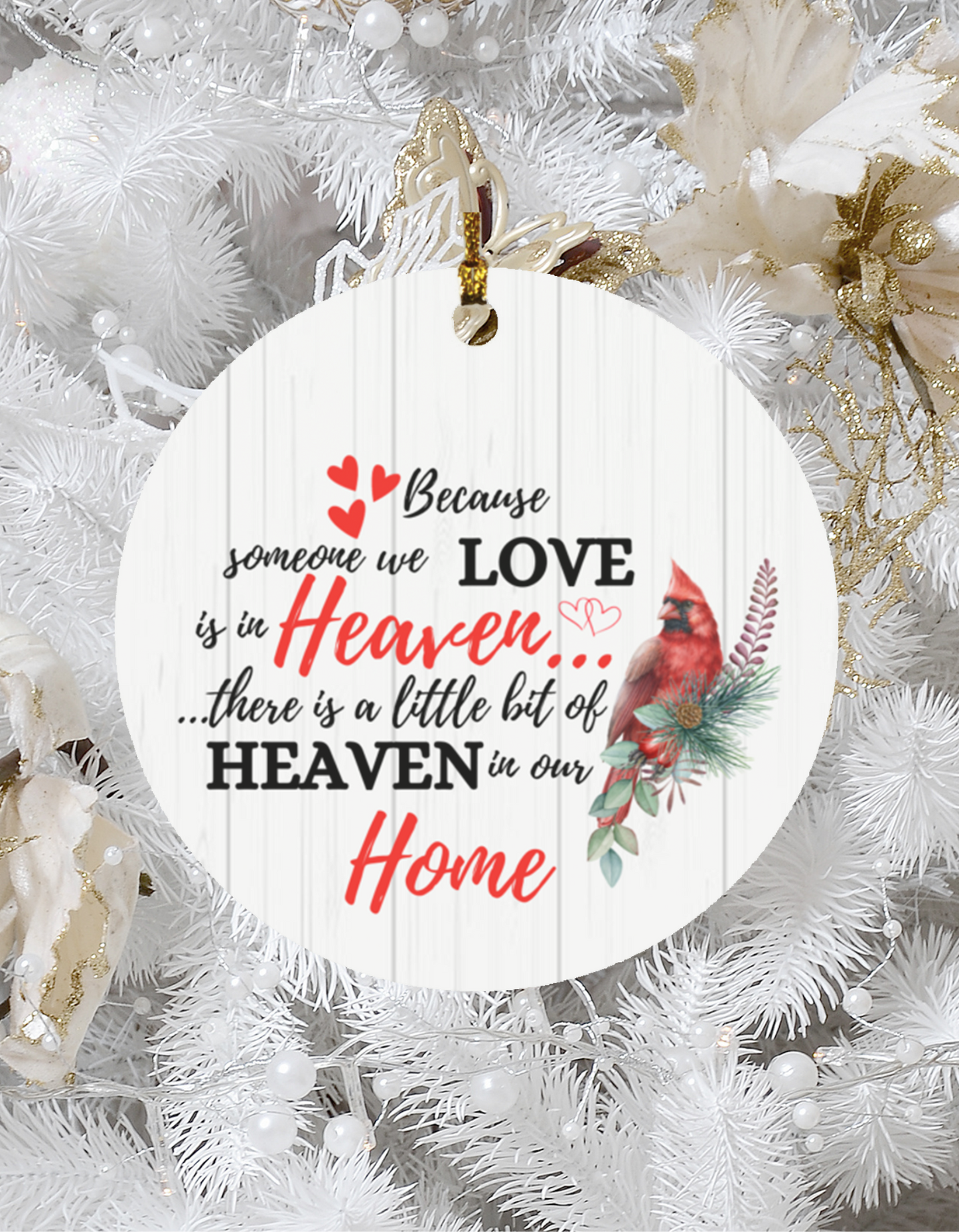 Christmas Ornament - Loved one in Heaven Red Cardinal