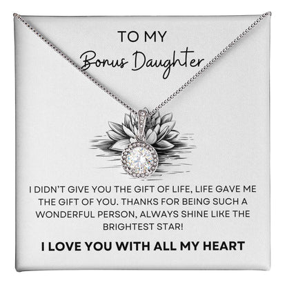 To My Bonus Daughter Necklace and Box Combo - Valentines Day, Mothers Day, Birthday Gift