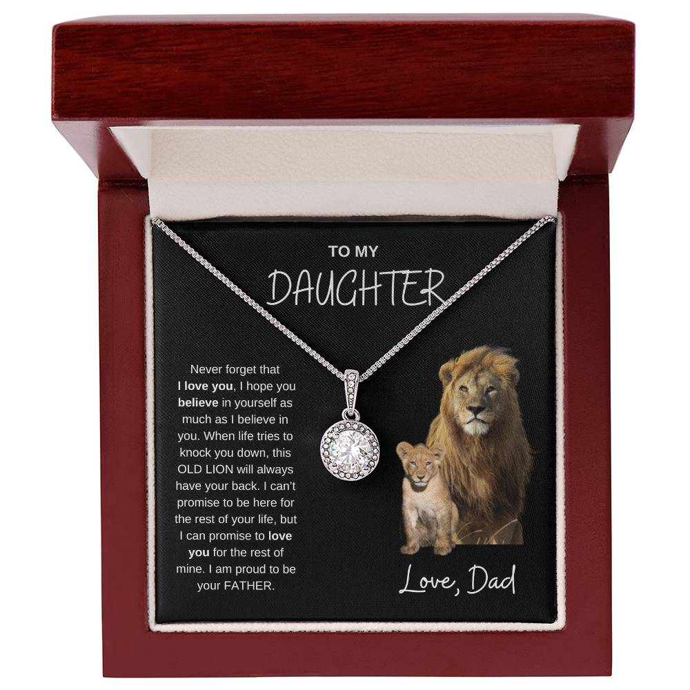 To My Daughter Eternal Hope Lion Necklace from Dad - Valentines, Birthday, Mothers day, Graduation, new job Gift