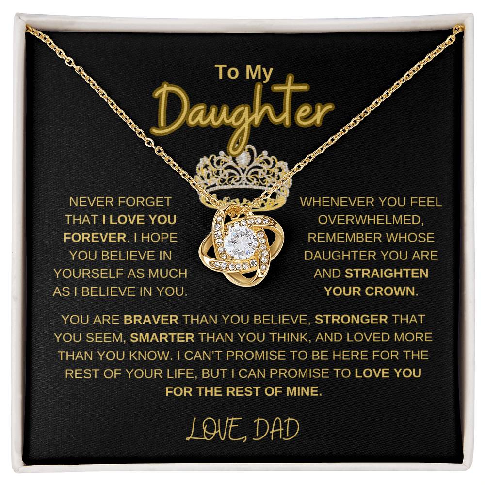 To My Daughter Love Forever Necklace - Valentines, Birthday, Mothers Day, Special Occasion Gift