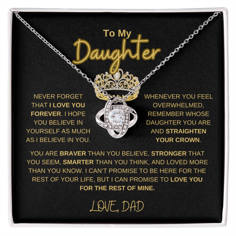 To My Daughter Love Forever Necklace - Valentines, Birthday, Mothers Day, Special Occasion Gift