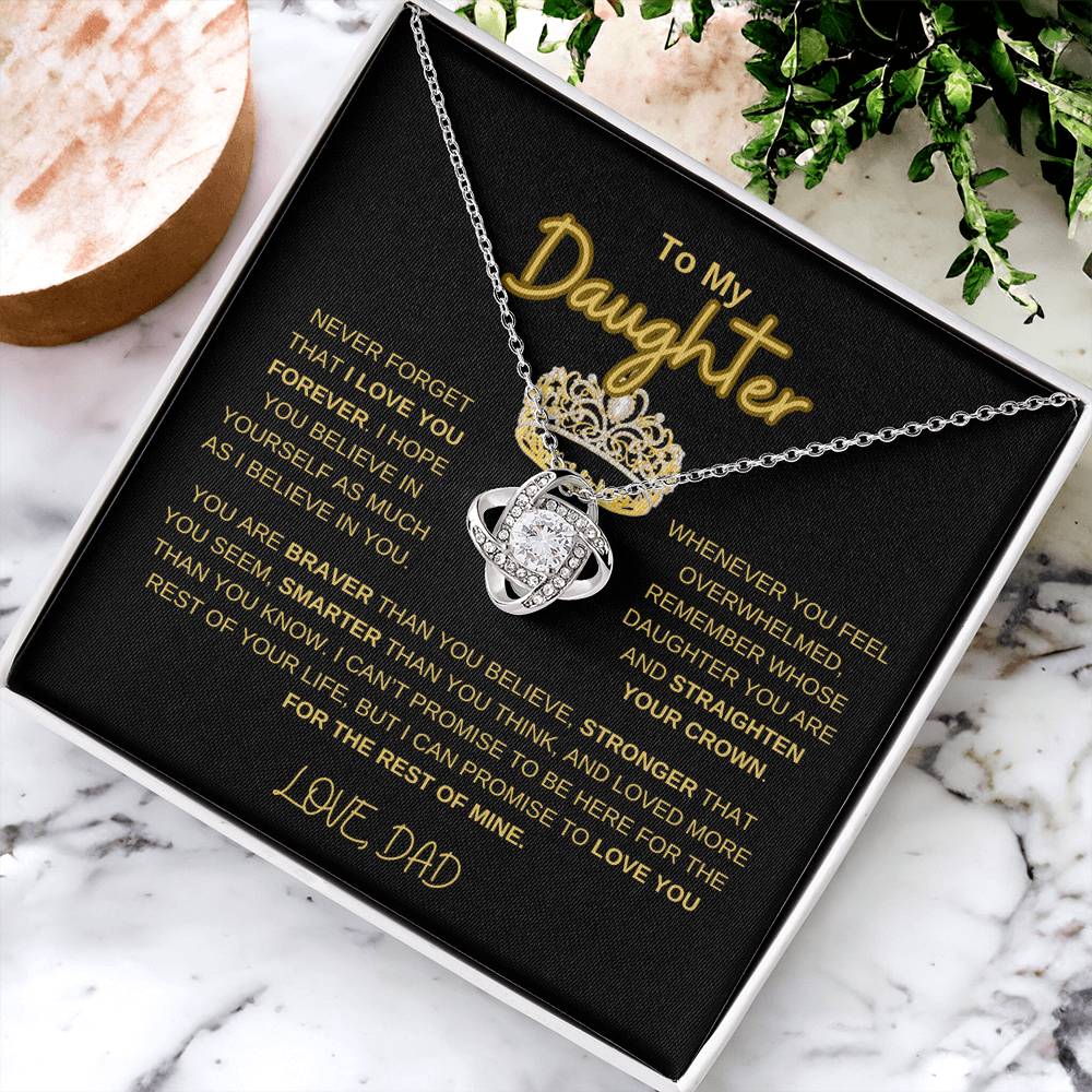 To My Daughter Love Forever Necklace - Valentines, Birthday, Mothers Day, Special Occasion Gift